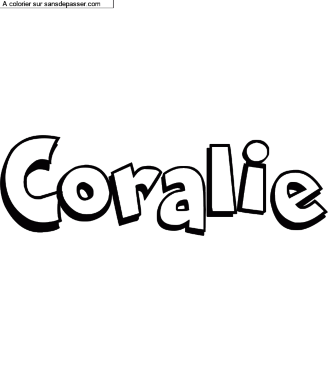 Coloriage prénom personnalisé "Coralie" par un invité