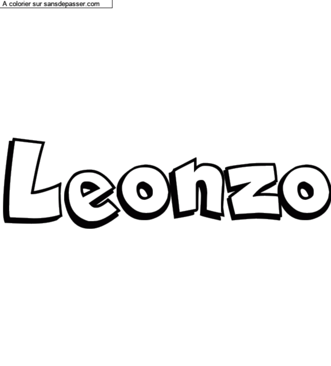 Coloriage prénom personnalisé "Leonzo" par un invité