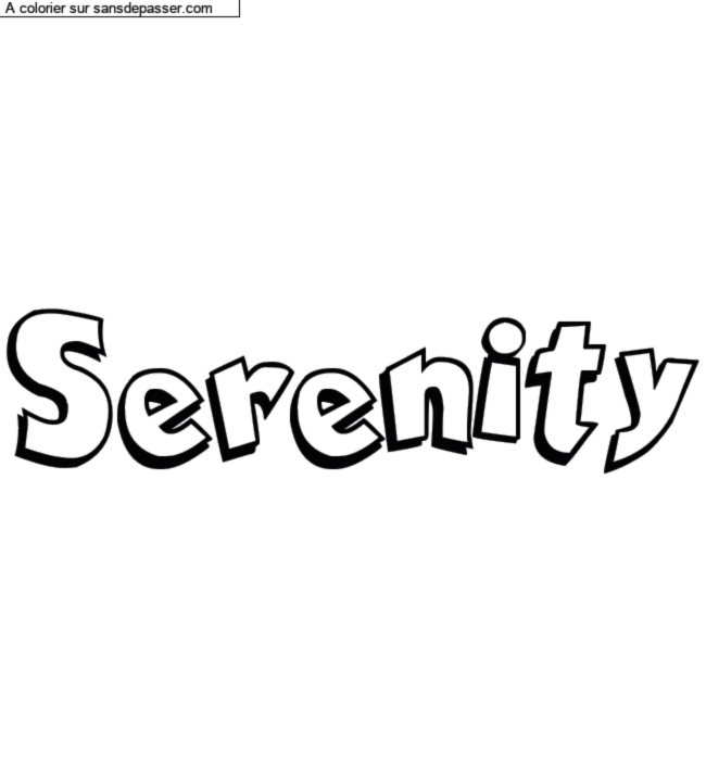 Coloriage prénom personnalisé "Serenity" par un invité