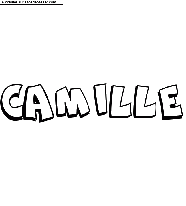 Coloriage prénom personnalisé "CAMILLE" par un invité