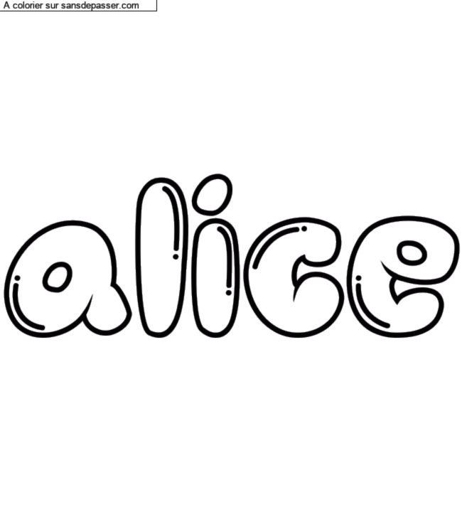 Coloriage prénom personnalisé "alice" par un invité