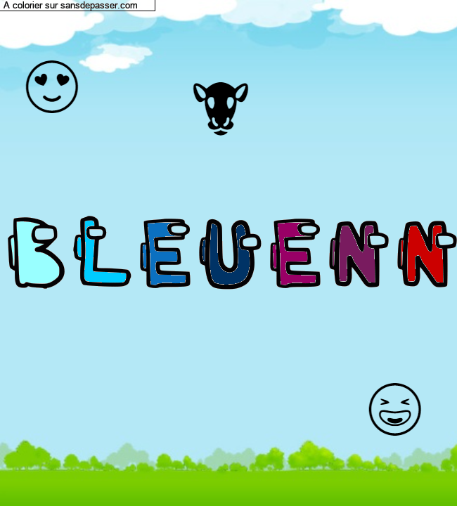 Coloriage prénom personnalisé "BLEUENN" par un invité