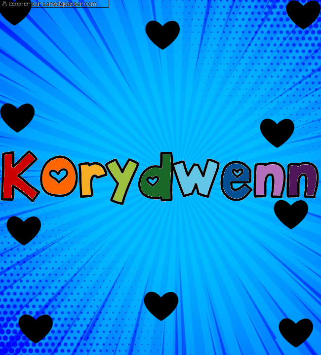 Coloriage prénom personnalisé "Korydwenn" par un invité