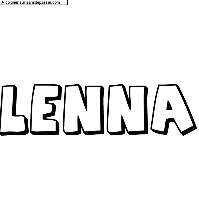 Coloriage prénom personnalisé "Lenna" par un invité