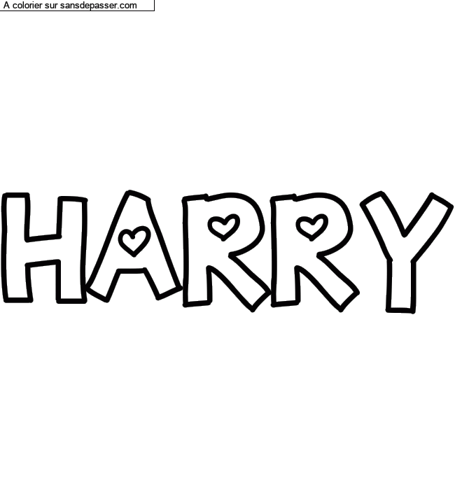 Coloriage prénom personnalisé "HARRY" par un invité