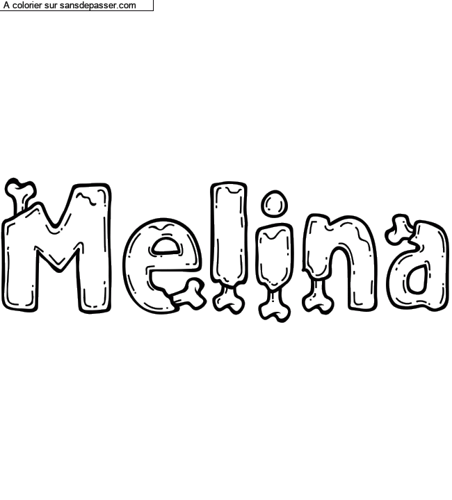 Coloriage prénom personnalisé "Melina" par rose ilianna